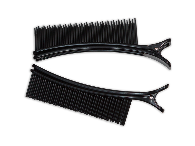 Hair clips with brush