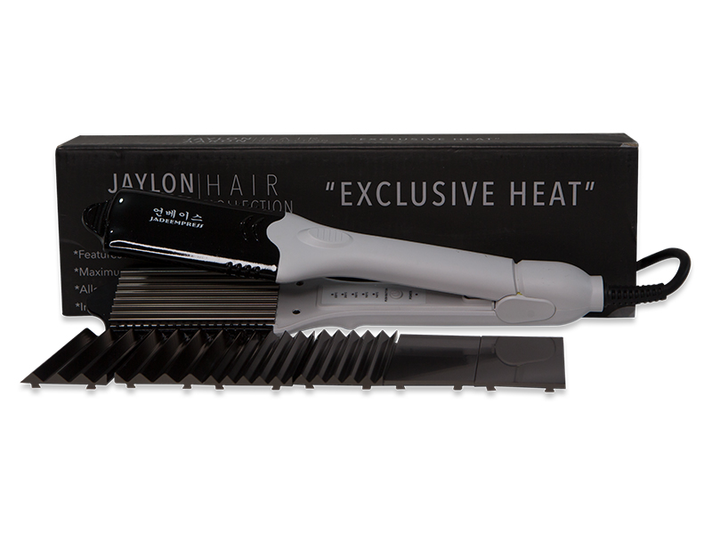 Flat iron with zigzag plate isolated on white. Hair styling device Stock  Photo - Alamy
